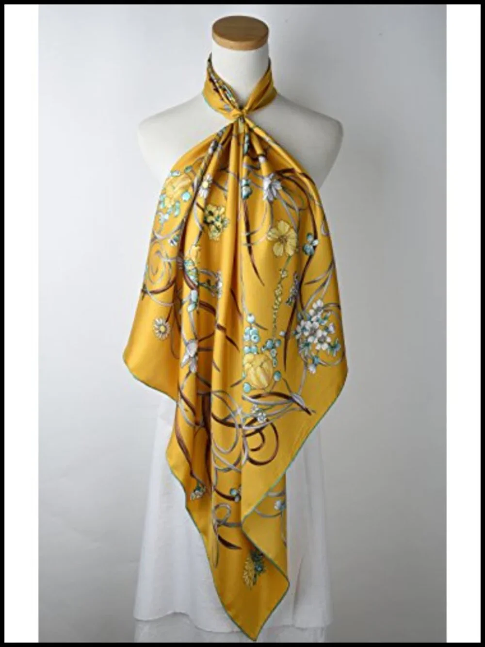 Real Silk Square Scarf Lightweight Women Bandana Headscarf